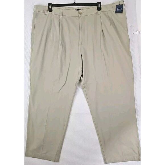HB Harbor Bay ~Men's 56×32~ Khaki Stretch Cotton Flex Waistband Loose Fit NWT. - Picture 1 of 9